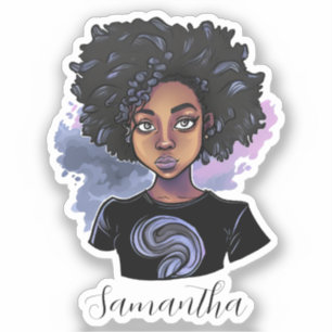 Sticker Femme afro-américaine pétillante