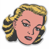 Sticker Femme blonde rétro (Devant)