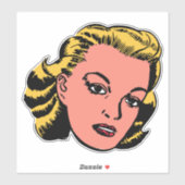 Sticker Femme blonde rétro (Feuille)