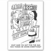 Sticker Femme dans un dessin de librairie. (Devant)