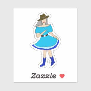 Sticker Femme de danse carré