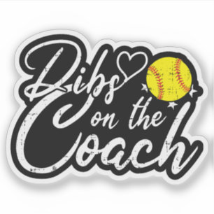 Sticker Femme de l'entraîneur de softball Dibs sur l'entra