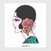 Sticker Femme de pommeau (Feuille)
