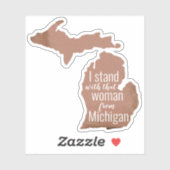 Sticker Femme Du Michigan Copper Silhouette State (Feuille)