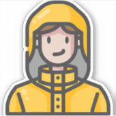 Sticker femme en imperméable (Devant)