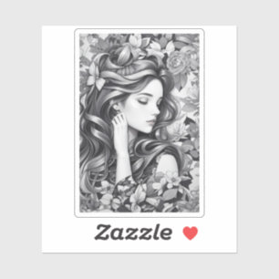 Sticker Femme endormie