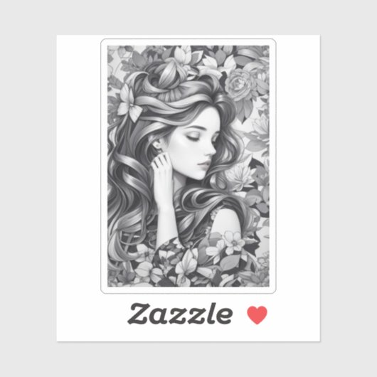 Sticker Femme endormie (Feuille)