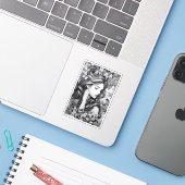 Sticker Femme endormie (Ordinateur portable avec iPhone)