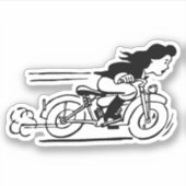Sticker Femme équitation Moto Moto Moker Chick Art (Devant)