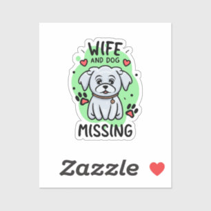 Sticker Femme et chien manquants