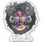 Sticker Femme Goth Afro (Recto)