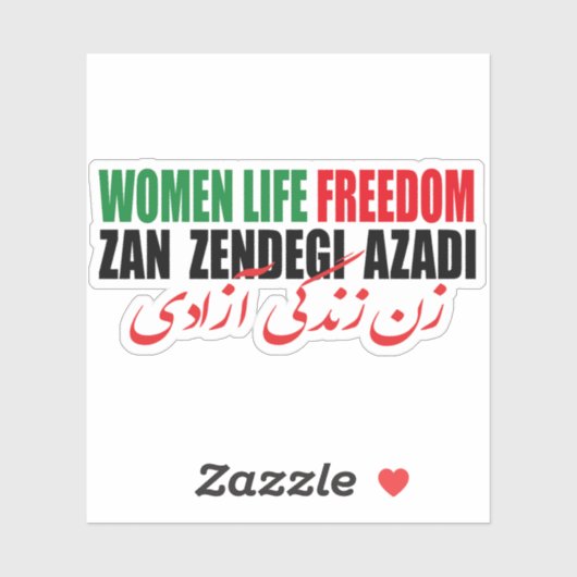 Sticker Femme Liberté de vie Iran Zan Zendegi Azadi Perse (Feuille)