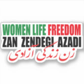 Sticker Femme Liberté de vie Iran Zan Zendegi Azadi Perse (Devant)