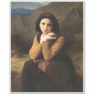 Sticker Femme Mignonne de Jeune Femme par Bouguereau
