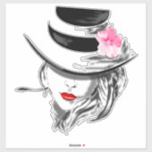 Sticker Femme mystérieuse (Feuille)