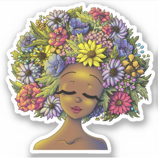 Sticker Femme noire (Devant)