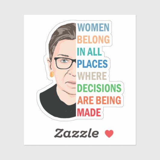Sticker Femmes Appartenant À Tous Les Endroits Ruth Bader  (Feuille)