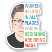 Sticker Femmes Appartenant À Tous Les Endroits Ruth Bader  (Devant)