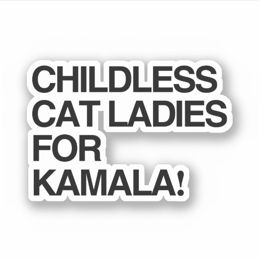 Sticker Femmes chats sans enfants pour Kamala (Devant)
