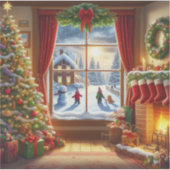 Sticker Fenêtre de Noël cosy (Devant)