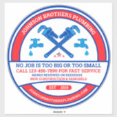 Sticker Fenêtre Entreprise de l'entrepreneur en plomberie  (Feuille)