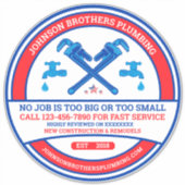 Sticker Fenêtre Entreprise de l'entrepreneur en plomberie  (Devant)