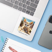 Sticker "Fennec Fox Appeal" (Ordinateur portable avec iPhone)
