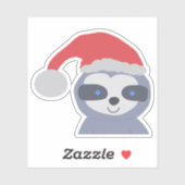 Sticker Fente de Noël avec chapeau de Noël (Feuille)