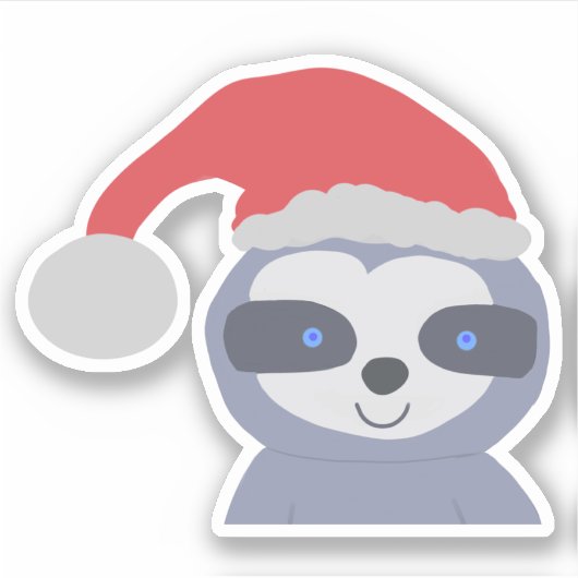 Sticker Fente de Noël avec chapeau de Noël (Devant)