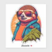 Sticker Fente tendance avec style rétro (Feuille)