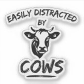 Sticker Ferme À Vaches : Facilement Distraite Par Les Vach (Devant)