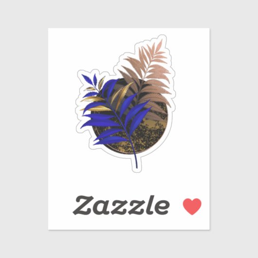 Sticker Ferme bleue sur cercle noir (Feuille)