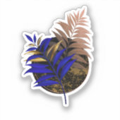 Sticker Ferme bleue sur cercle noir (Recto)