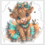 Sticker Ferme de vaches des Highlands Halloween (Feuille)