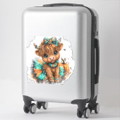 Sticker Ferme de vaches des Highlands Halloween (Sur valise)