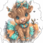 Sticker Ferme de vaches des Highlands Halloween (Devant)