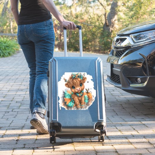 Sticker Ferme de vaches des Highlands Halloween (Valise Insitu)