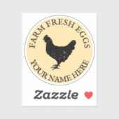 Sticker Ferme oeufs frais silhouette de poulet vinyle pers (Feuille)
