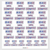 Sticker FERMER NOS FRONTIÈRES Rouge Blanc Bleu Étoiles & B (Feuille)