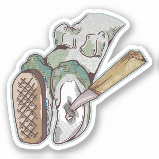 Sticker Fermeture de hameçon de vache (Devant)