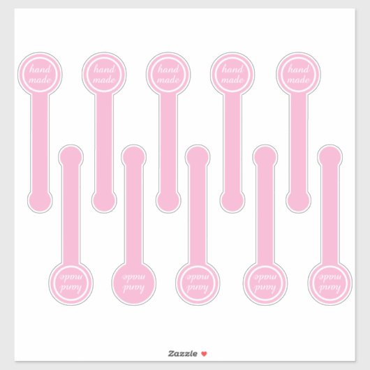 Sticker Fermeture de pudding rose et noir fait main (Feuille)