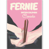 Sticker Fernie Colombie-Britannique Affiche de ski (Devant)