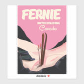 Sticker Fernie Colombie-Britannique Affiche de ski (Feuille)