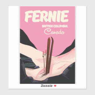 Sticker Fernie Colombie-Britannique Affiche de ski