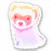 Sticker Ferret Sassy Aux Couleurs Arc-En-Ciel (Devant)