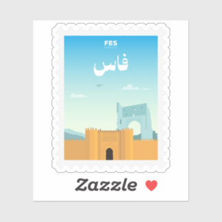 Sticker Fes Morocco Postage Stamp Travel