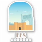 Sticker Fes ville Maroc Skyline (Devant)