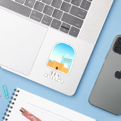 Sticker Fes ville Maroc Skyline (Ordinateur portable avec iPhone)
