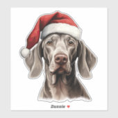 Sticker Festif Noël Weimaraner Kiss Cut (Feuille)