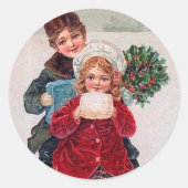 Sticker festif vintage Noël enfants Vacances (Devant)